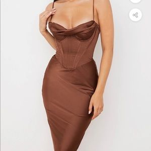 Ivory Stain Corset Off Shoulder Dress